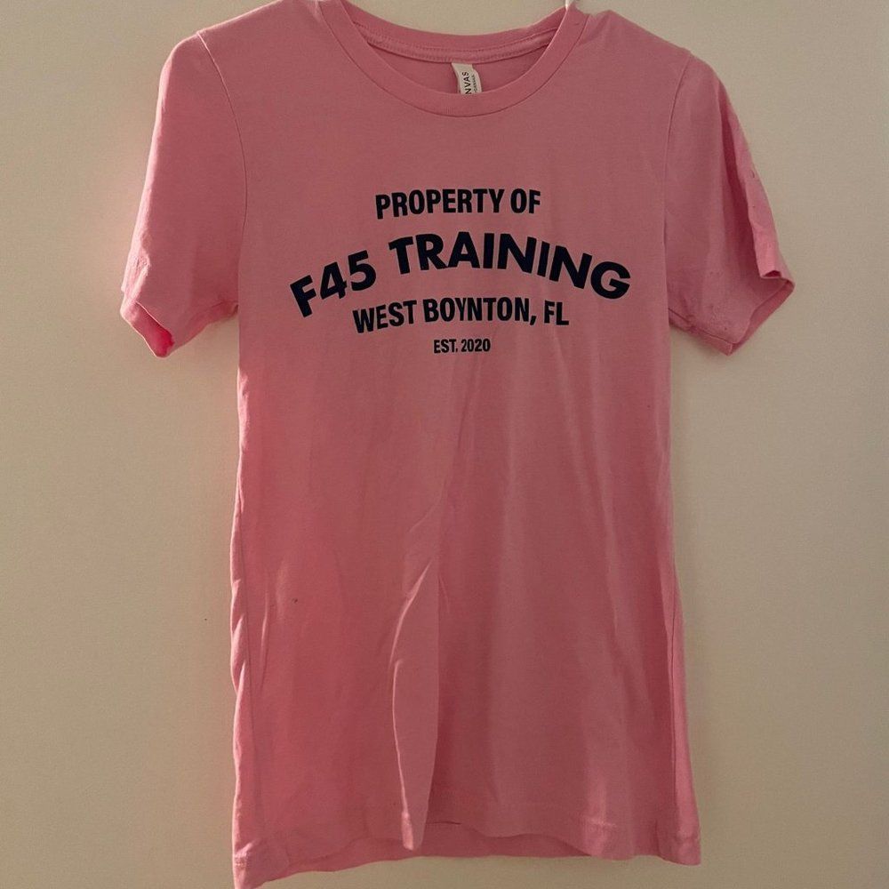 F45 Womens Short Sleeve Crew Neck T-Shirt Size XS Pink